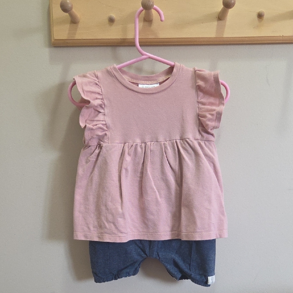 Addyson Pink Ruffle Sleeve Romper